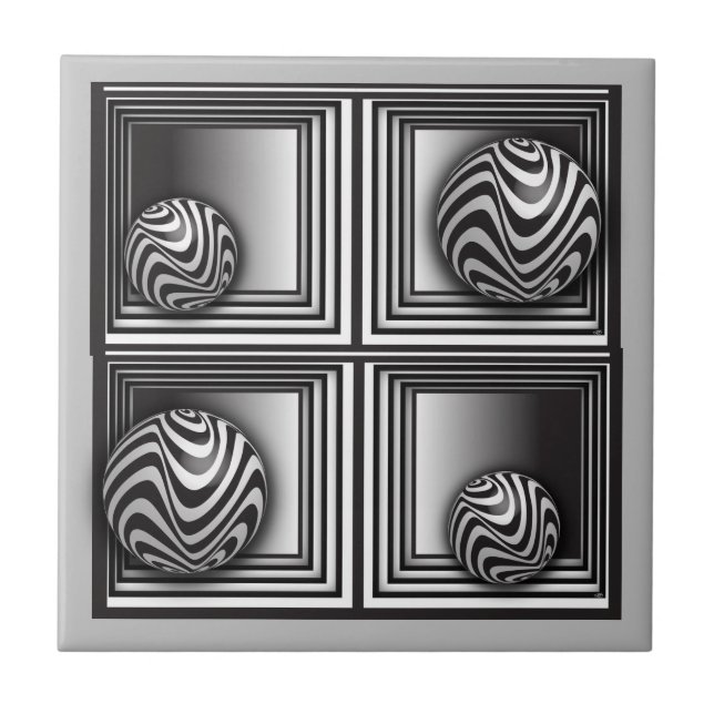 Optics thru Shapes  Ceramic Tile (Front)