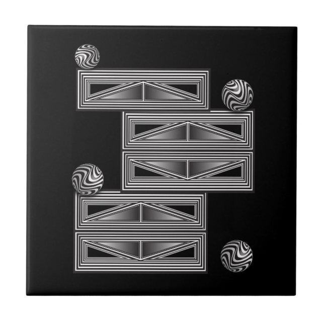 Optics thru Shapes  Ceramic Tile (Front)