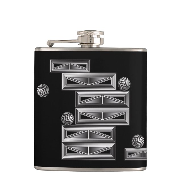 Optics thru Shapes Hip Flask (Front)