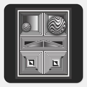 Optics thru Shapes  Square Sticker