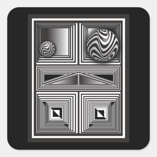 Optics thru Shapes  Square Sticker (Front)