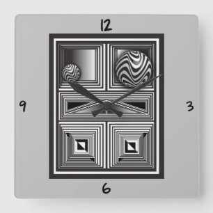 Optics thru Shapes Square Wall Clock