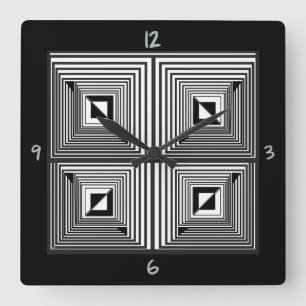Optics thru Shapes Square Wall Clock