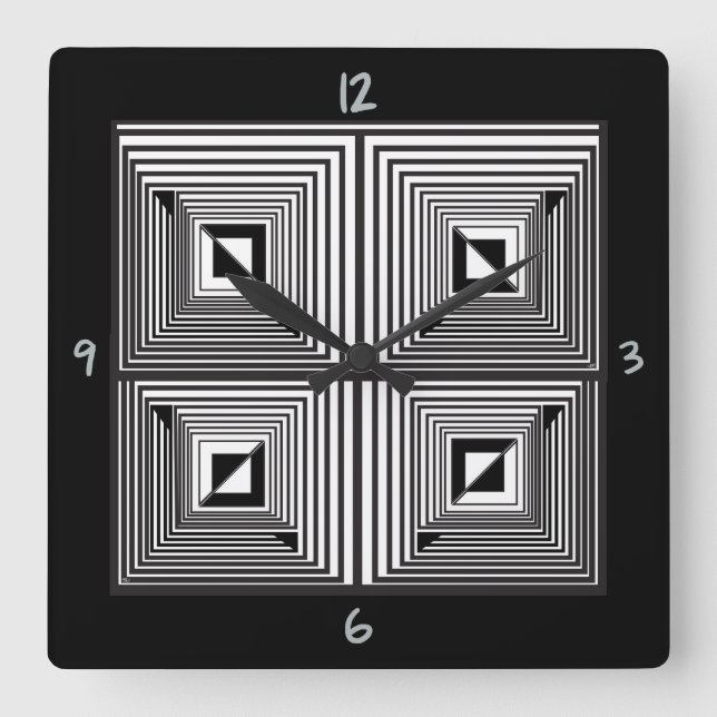 Optics thru Shapes Square Wall Clock (Front)