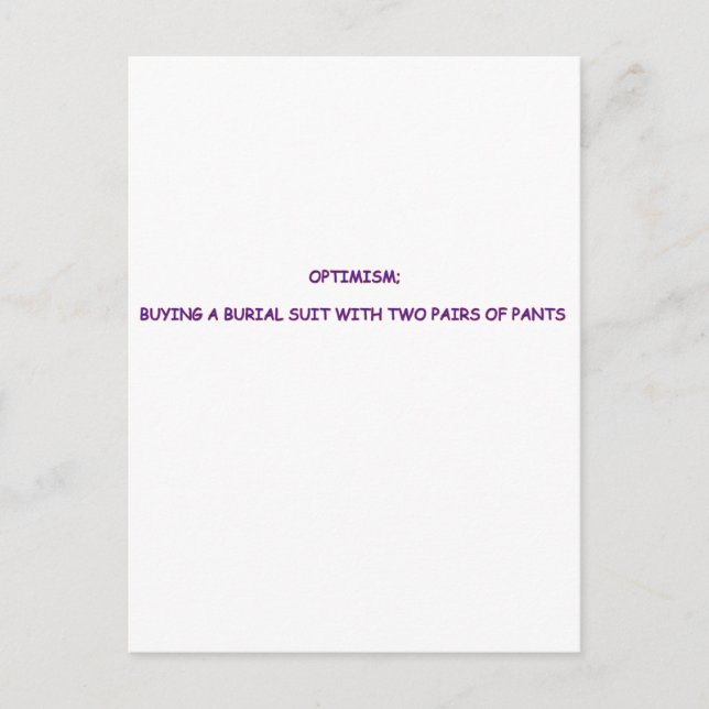 OPTIMISM POSTCARD (Front)