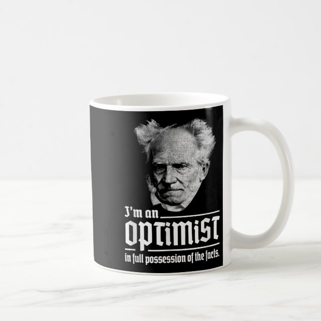 Optimist Arthur Schopenhauer Pessimism Pessimist P Coffee Mug (Right)