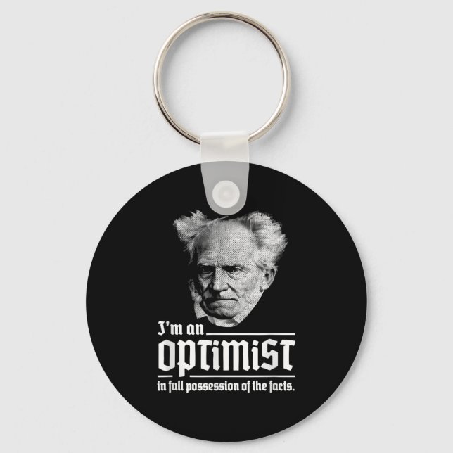 Optimist Arthur Schopenhauer Pessimism Pessimist P Key Ring (Front)