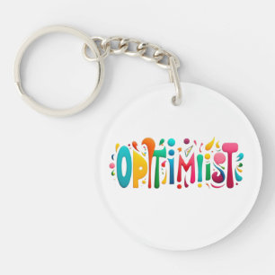 "Optimist Keychain – Colourful and Motivational