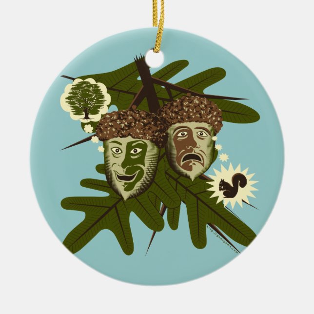 Optimist or Pessimist? Ceramic Ornament (Front)