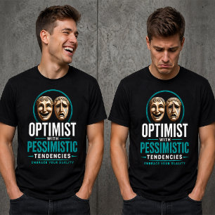 Optimist vs Pessimist Duality Mask Design Tri-Blend Shirt