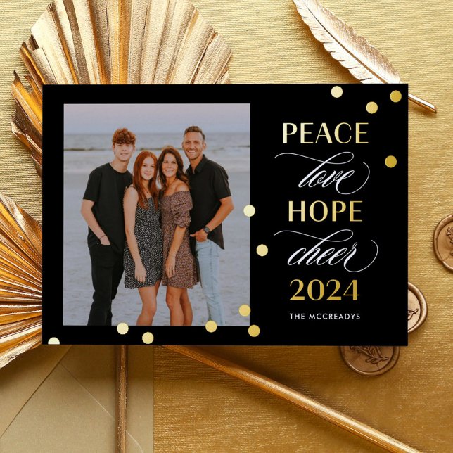 Optimistic Mood FOIL Happy New Year Holiday Card (Creator Uploaded)