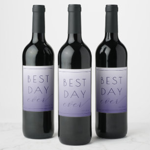 Optimistic Purple Typographic Celebration Wine Label