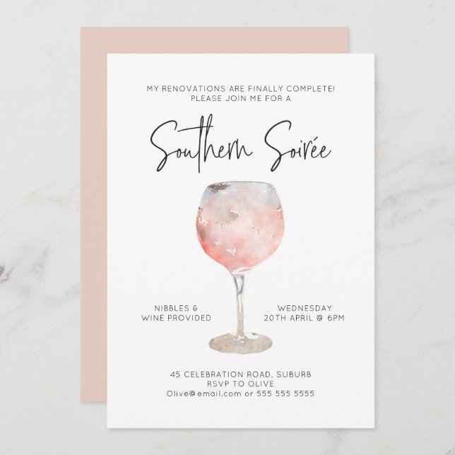 Option 4: Southern Soiree Invitation (Front/Back)