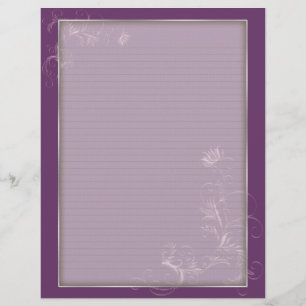 Optional Lines Letterhead Mauve Floral Frame