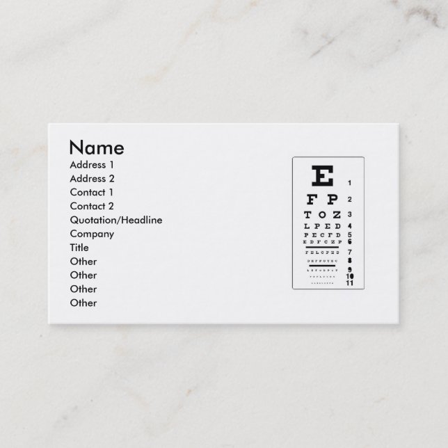 Optometrist Business Card (Front)
