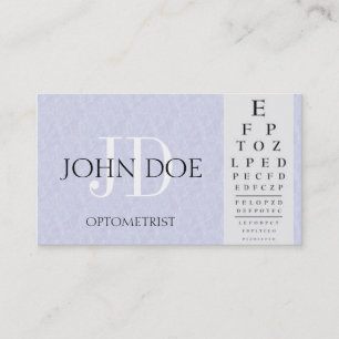 Optometrist Chart Light Blue Business Card