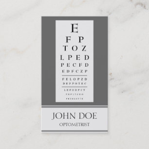 Optometrist Chart Stripes Grey Business Card
