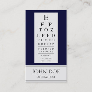 Optometrist Chart Stripes Navy Business Card