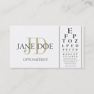 Optometrist Chart White/Tan Stripes Business Card