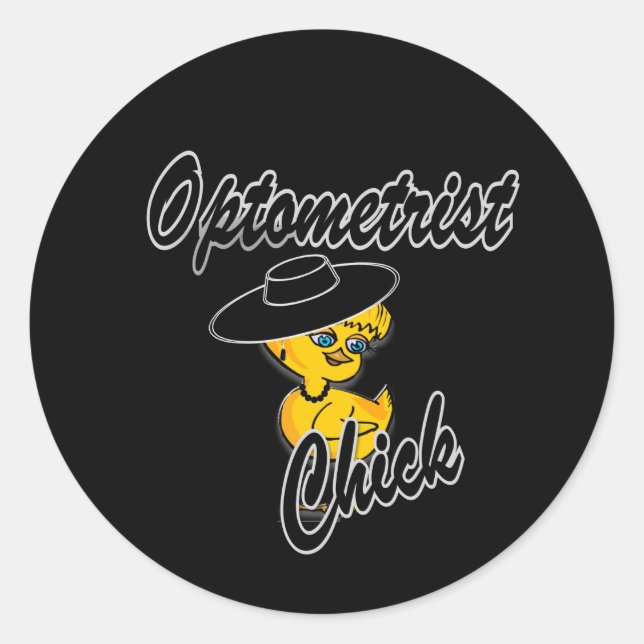 Optometrist Chick #4 Classic Round Sticker (Front)