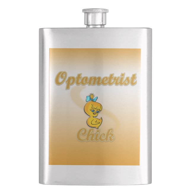 Optometrist Chick Hip Flask (Front)