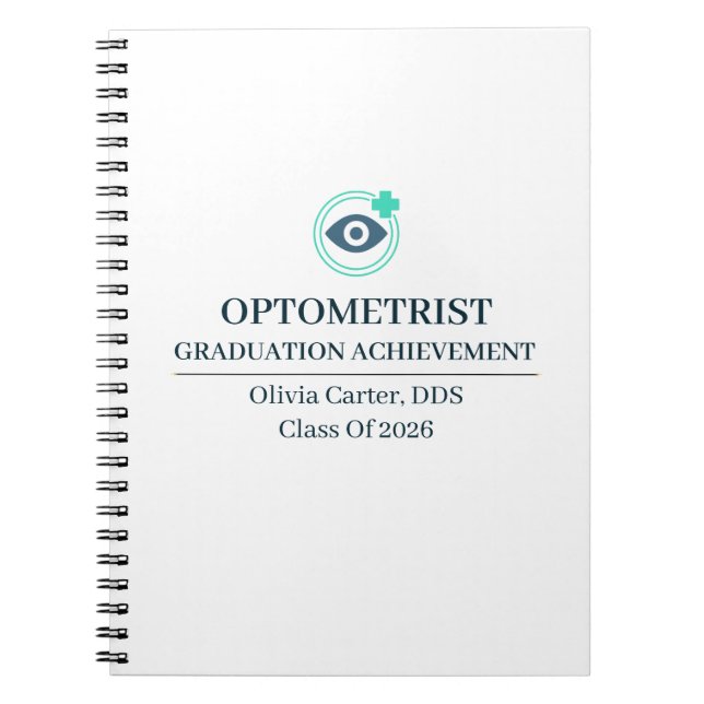 Optometrist Custom Name Since Year Notebook (Front)