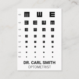 Optometrist   Doctor   Eye Exam Chart Appointment Card