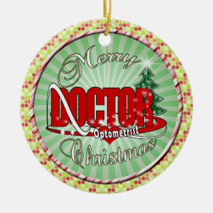 OPTOMETRIST DOCTOR MERRY CHRISTMAS CERAMIC TREE DECORATION
