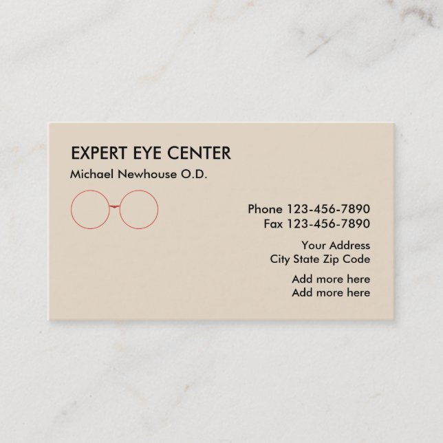 Optometrist Eye CEnter Business Card (Front)