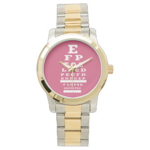 Optometrist Eye Chart Watch Pink