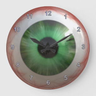 Optometrist Eye Doctor Spooky Fun Green Eye Clock