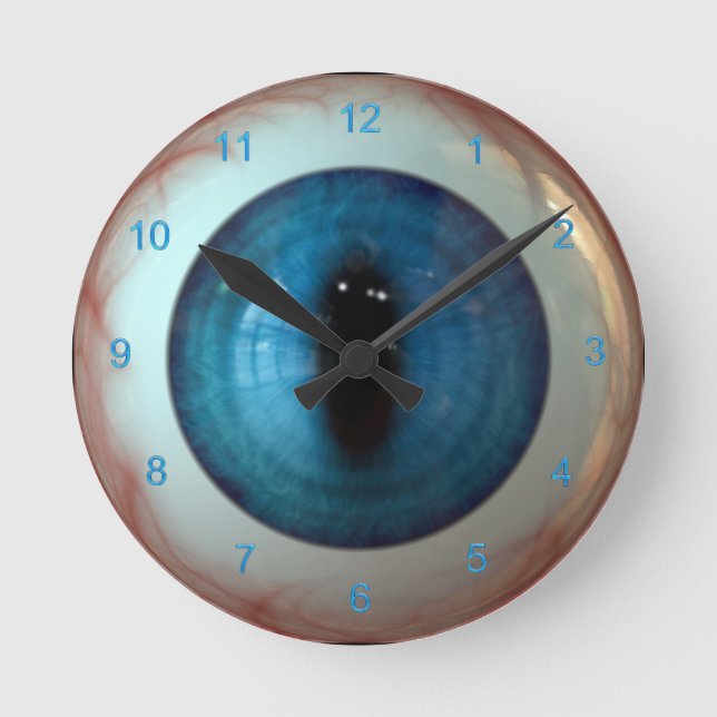 Optometrist Eye Doctor Weird Fun Blue Eye Clock (Front)