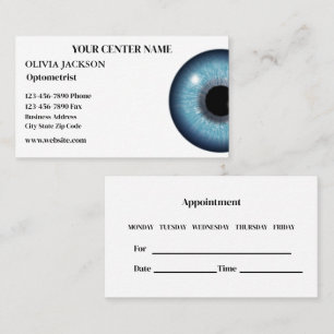 Optometrist Eyewear Vision Care Appointment Card  