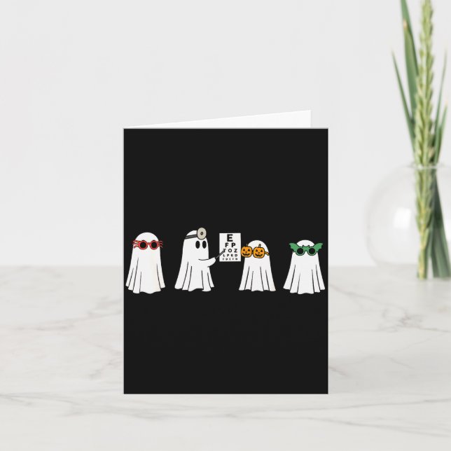 Optometrist Ghost Boo Center Halloween Optician  Card (Front)