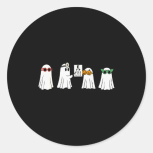Optometrist Ghost Boo Center Halloween Optician  Classic Round Sticker