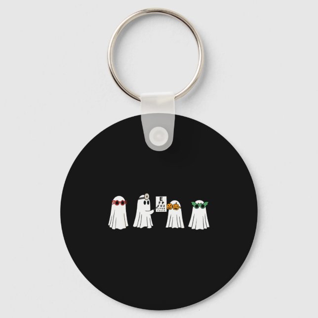 Optometrist Ghost Boo Center Halloween Optician  Key Ring (Front)