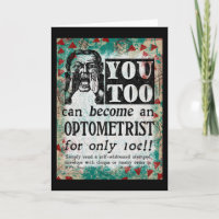 Optometrist Greeting Card - Funny Vintage Ad