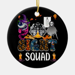Optometrist Halloween Sight Squad Witch Pumpkin Op Ceramic Ornament
