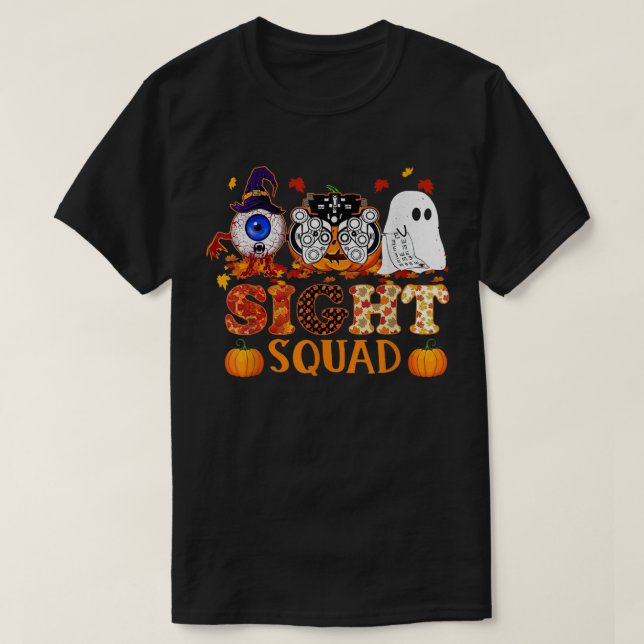 Optometrist Halloween Sight Squad Witch Pumpkin Op T-Shirt (Design Front)