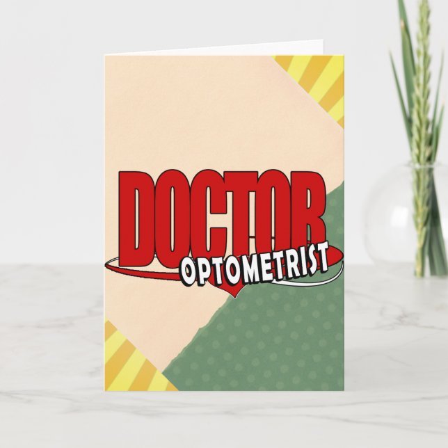 OPTOMETRIST LOGO DOCTOR BIG RED HOLIDAY CARD (Front)