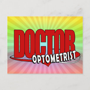 OPTOMETRIST LOGO DOCTOR BIG RED POSTCARD