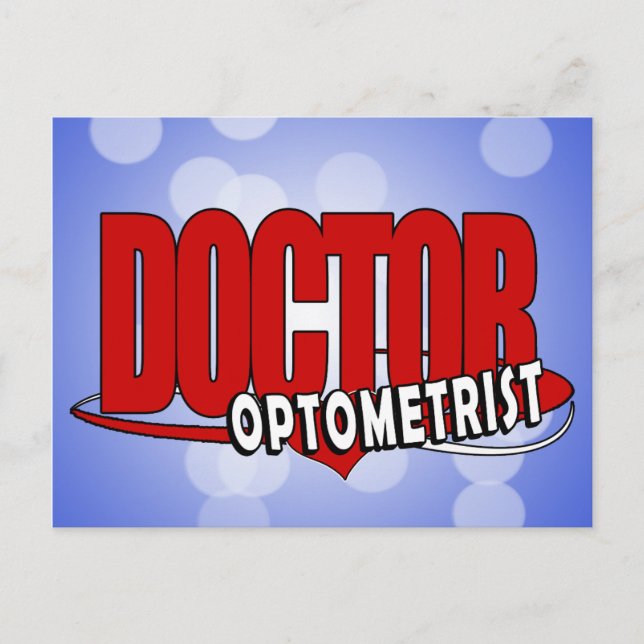 OPTOMETRIST LOGO DOCTOR BIG RED POSTCARD (Front)
