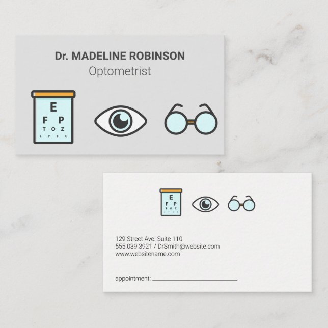 Optometrist | Medical Chart Appointment Card (Front/Back)