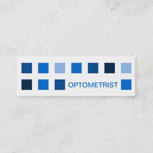 OPTOMETRIST (mod squares) Mini Business Card (Front)