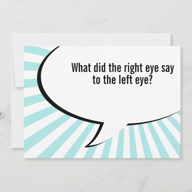 optometrist nose joke invitation (Front)