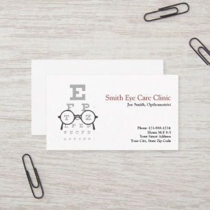 Optometrist Ophthalmologist Business Card