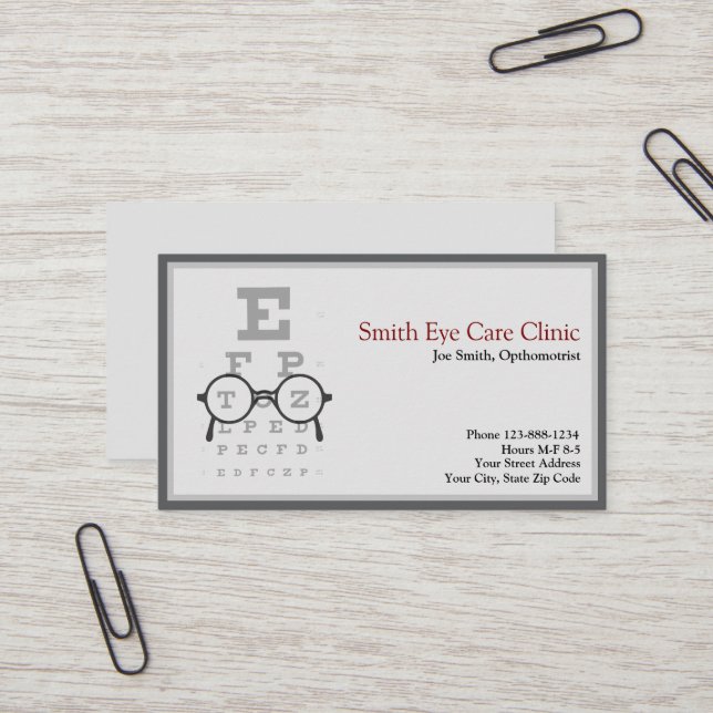 Optometrist Ophthalmologist Business Card (Front/Back In Situ)