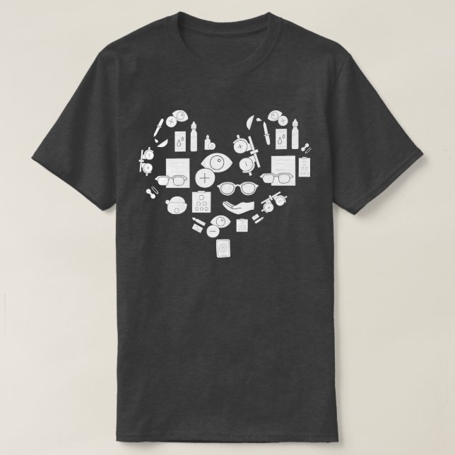 Optometrist Ophthalmologist Optician Love Heart T-Shirt (Design Front)