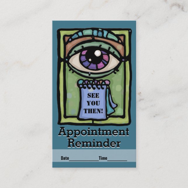 Optometrist.Ophthalmologists.Eye exam.Appointment Appointment Card (Front)