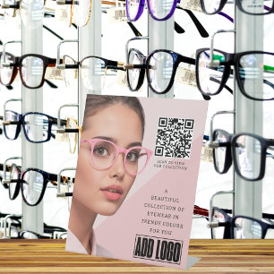 Optometrist Ophthalmology Eyewear Business QR Code Pedestal Sign